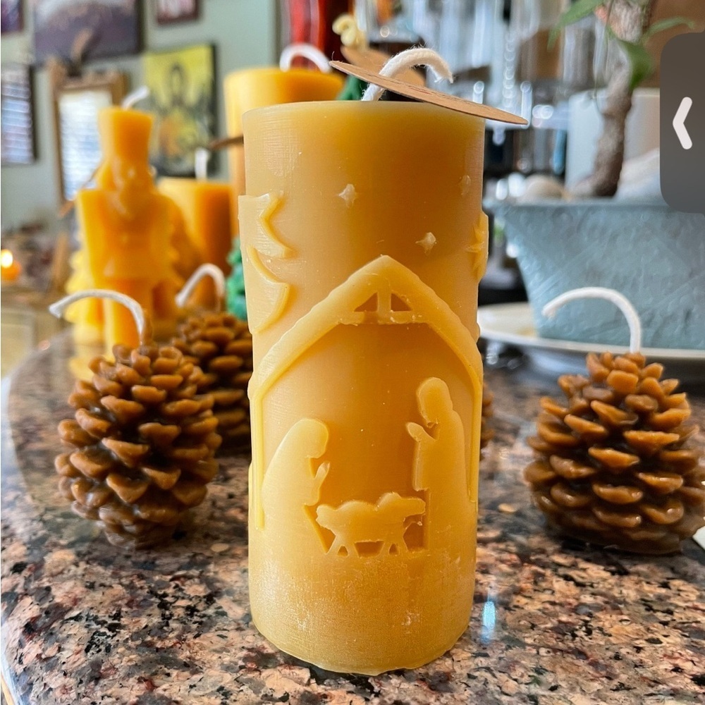 HANDMADE  Nativity Scene Candle (beeswax)